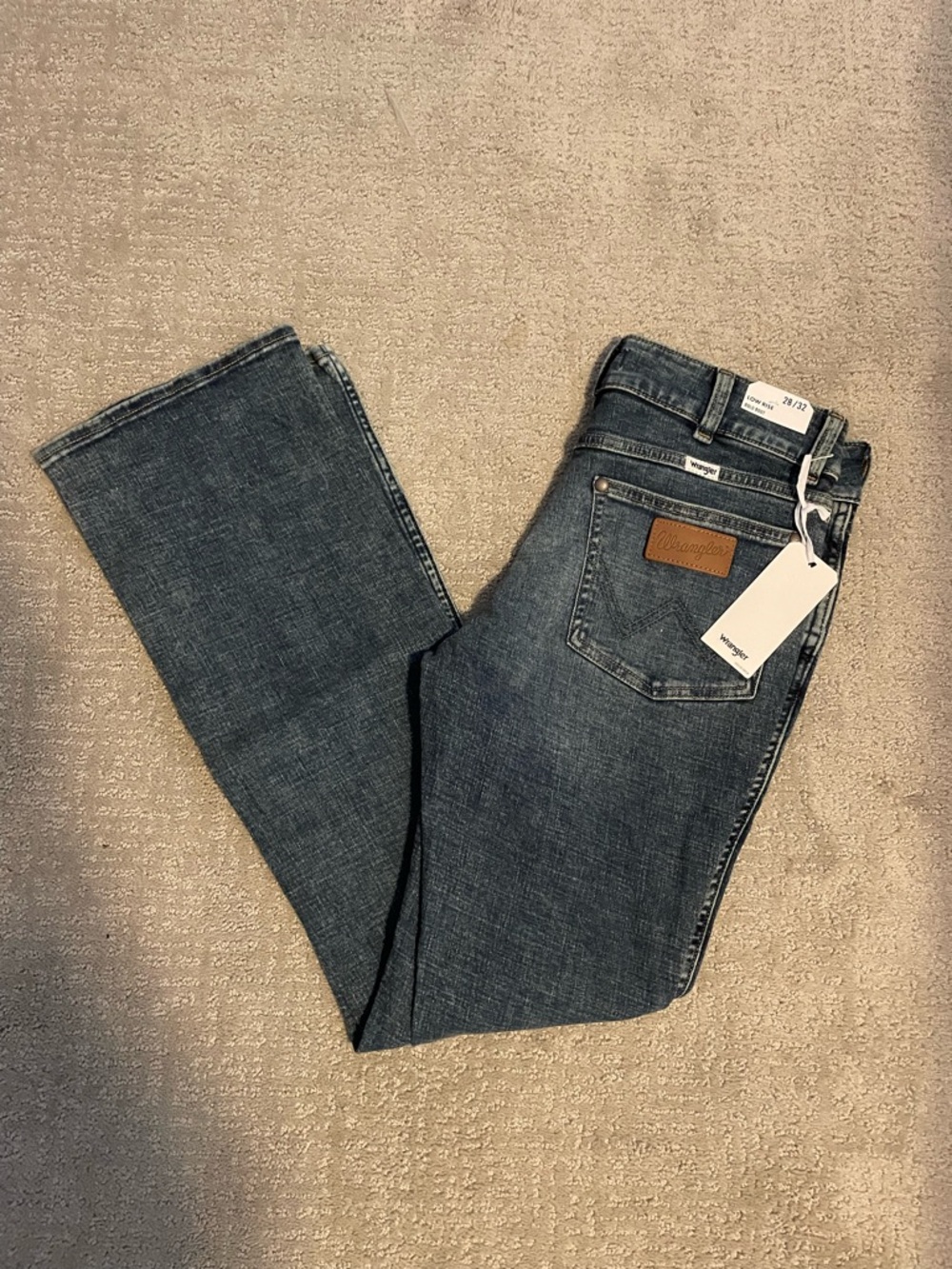 Wrangler Denim Low-Rise Straight Jeans - Blue